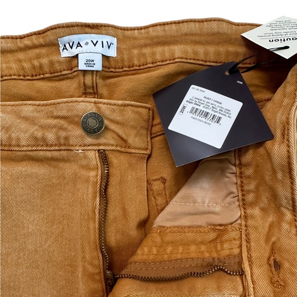 Ava & Viv Cut Off Jean Shorts Women's  Mid Rise Denim Brown Rust Size 20W - Picture 15 of 15